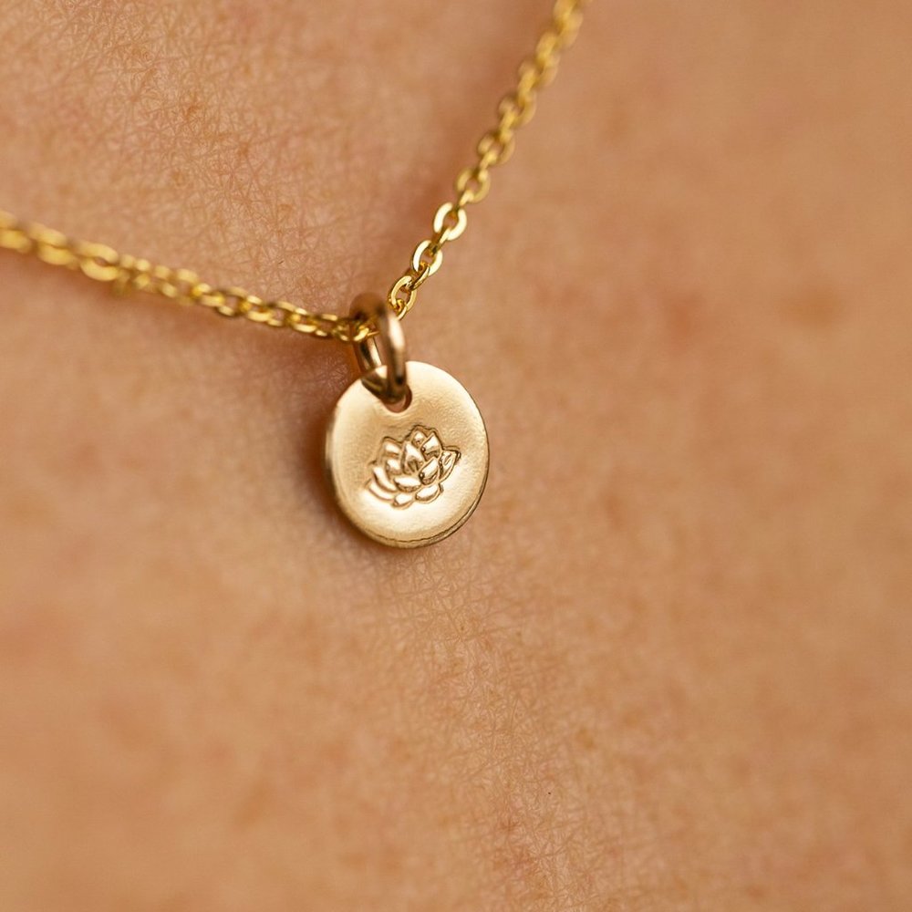 July Lotus Birth Flower Charm Pendant Necklace - Picture 7 of 15